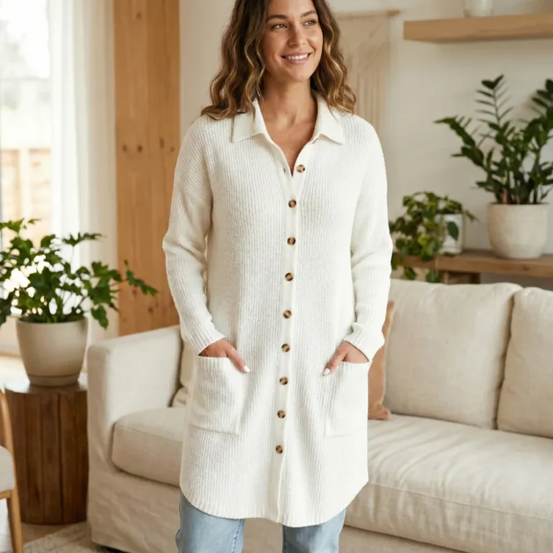 Julia | Long Wool Cardigan