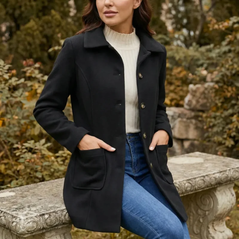 Samira | Long-sleeve Wool Coat